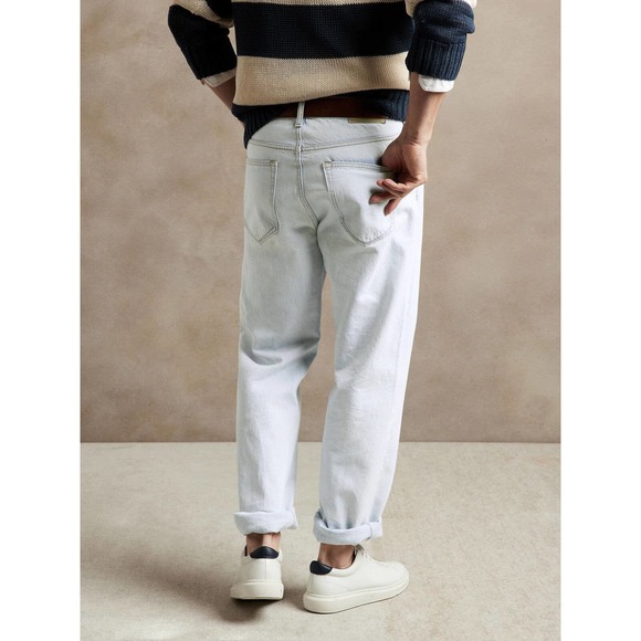 New Banana Republic Nettle Selvedge Relaxed Fit Jean Bleach Blue Men's 35 H14458 - Picture 6 of 13